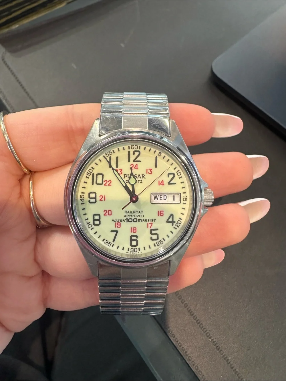 Pulsar Railroad Approved Men's Watch - Day/Date 100M with Speidel Band